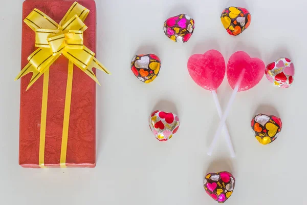 Heart Chocolate and candy selective focus, Valentine Day concept — Stock Photo, Image