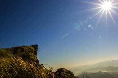 Phu Chi Fa dağlık alanı ve ulusal orman parkı manzarası 