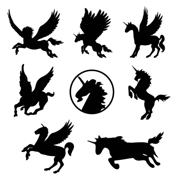 Cavallo animale animale mammifero tatuaggio nero silhouette vettore — Vettoriale Stock