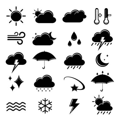 Küme, weather simge öğesi vektör