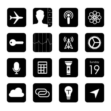 Touchscreen smart phone mobile application button icon Vector illustration clipart