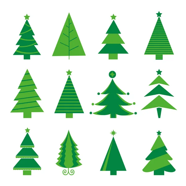 Tree Merry Christmas Icon Isolated Vector — Stock Vector