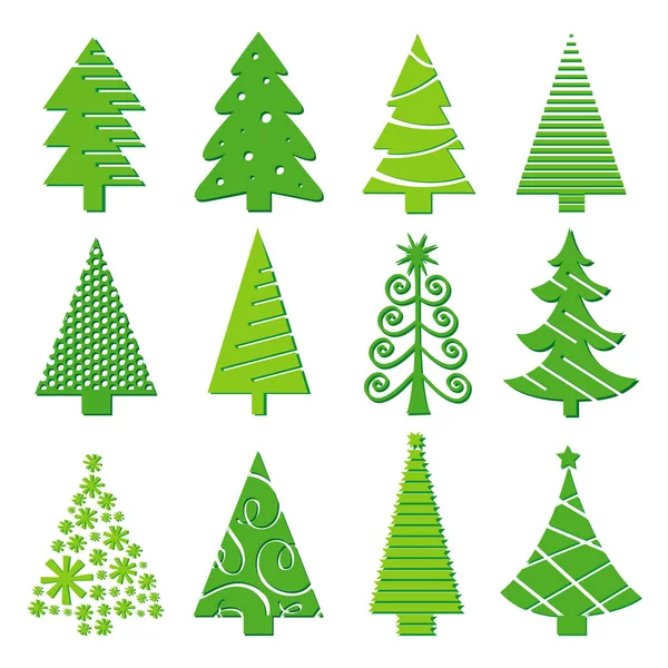Tree Merry Christmas Icon Isolated Vector — Stock Vector