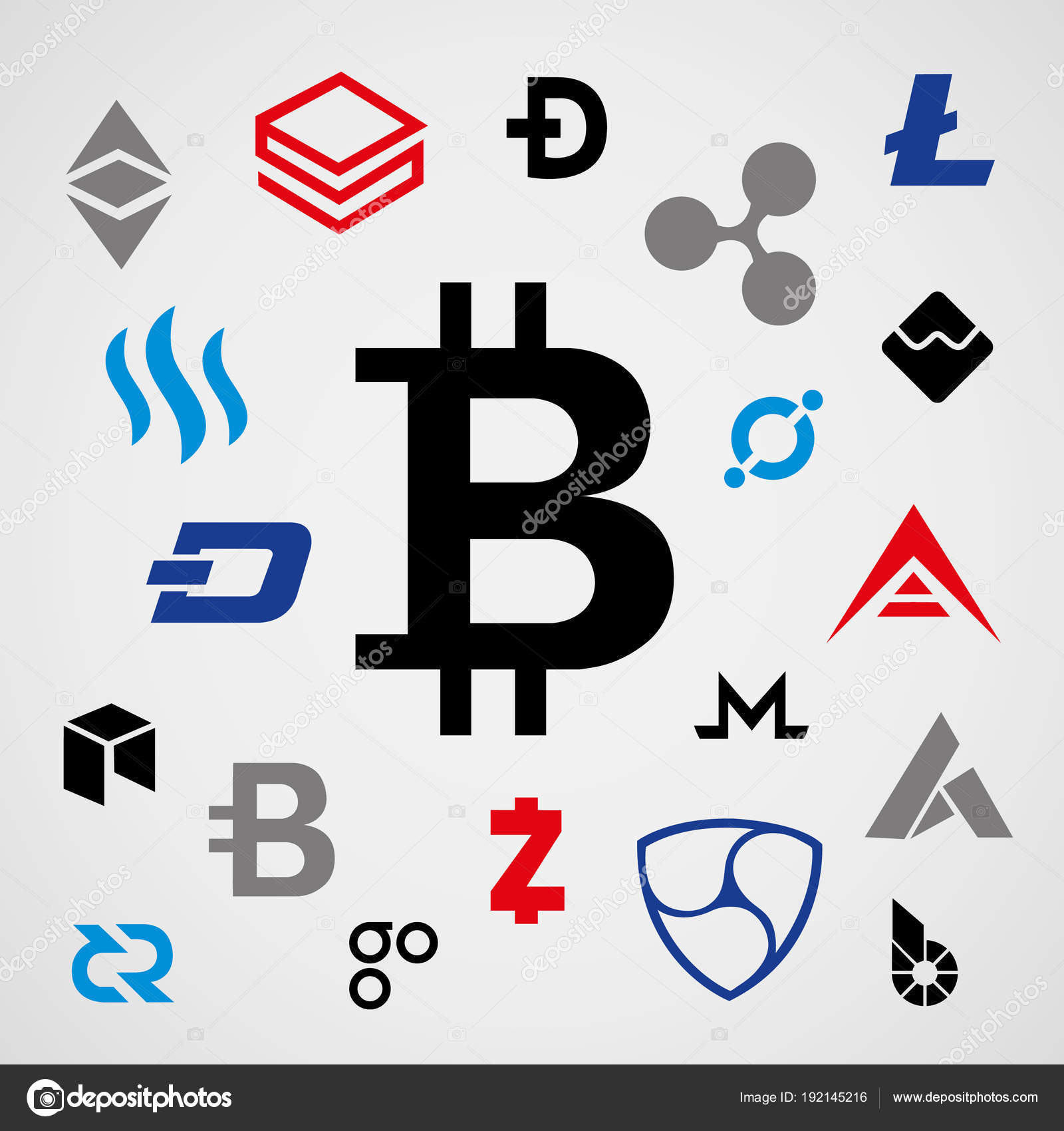 Cryptocurrency Logo Business Money Bitcoin Cash Litecoin Ethereum - 