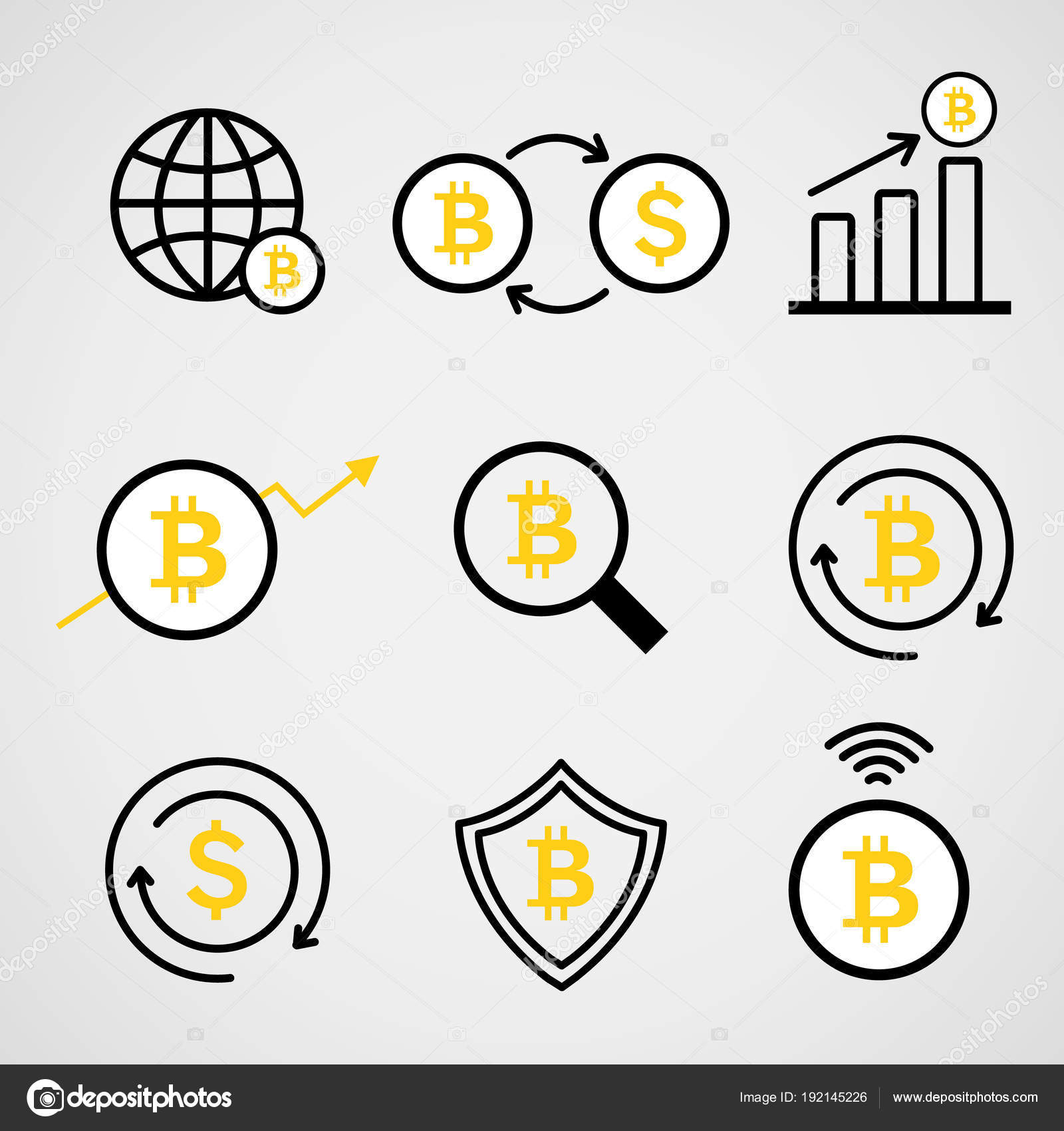 Cryptocurrency Logo Business Money Bitcoin Cash Litecoin Ethereum - 
