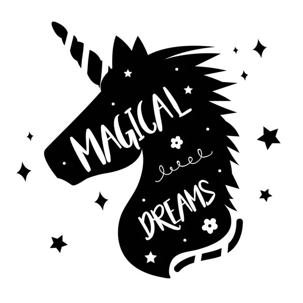 Unicorns Horse Cute Dream Fantasy Cartoon Character Vector Illustration — Stock Vector