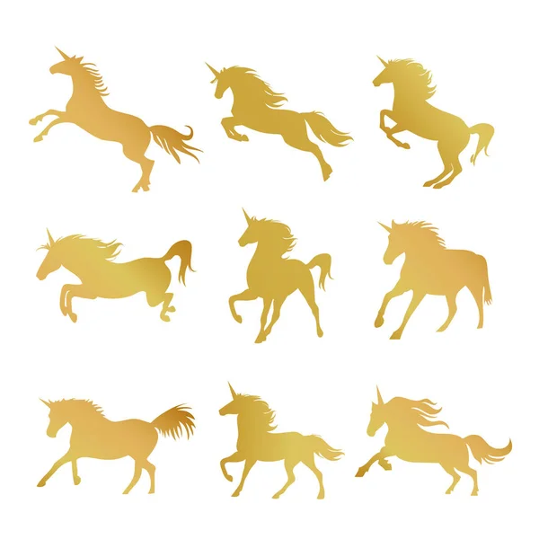 Unicórnios Cavalo Bonito Sonho Fantasia Desenhos Animados Personagem Vetor Ilustração —  Vetores de Stock