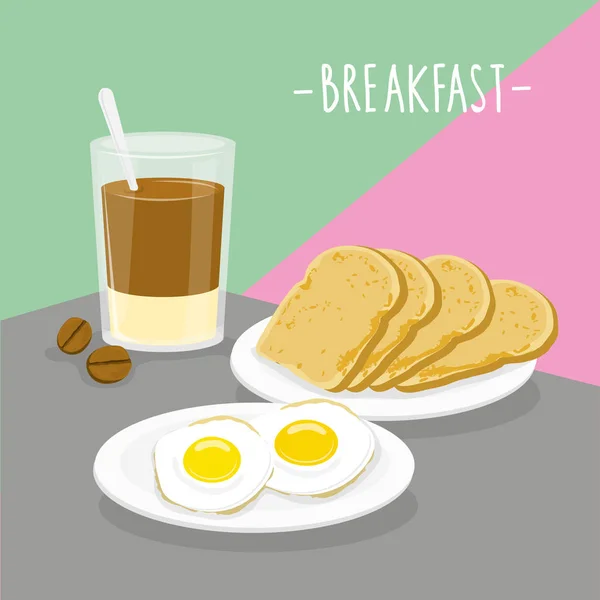 Food Meal Breakfast Dairy Eat Drink Menu Restaurant Vector - Stok Vektor