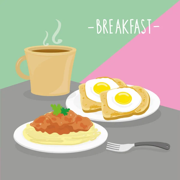 Comida Comida Desayuno Lácteos Comer Bebida Menú Restaurante Vector — Archivo Imágenes Vectoriales