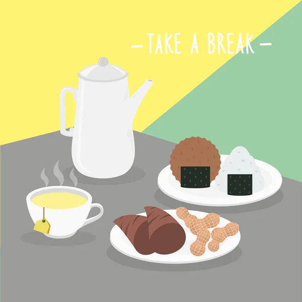 Τροφίμων Γεύμα Take Break Γαλακτοκομικά Φαγητό Ποτό Μενού Εστιατόριο Διάνυσμα — Διανυσματικό Αρχείο
