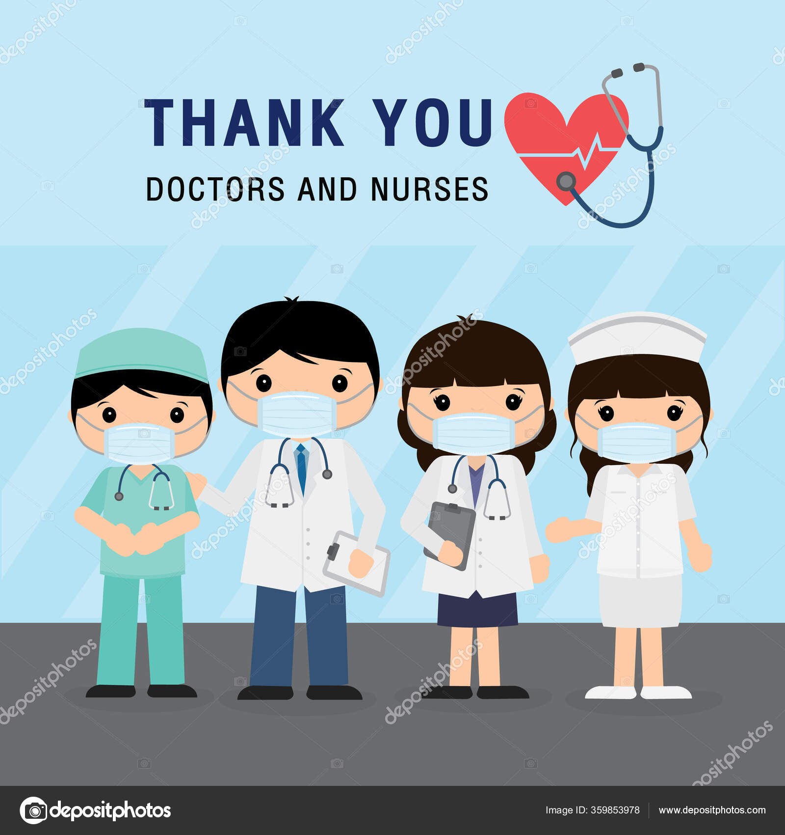Vetores de Médicos E Enfermeiros De Desenhos Animados Usando
