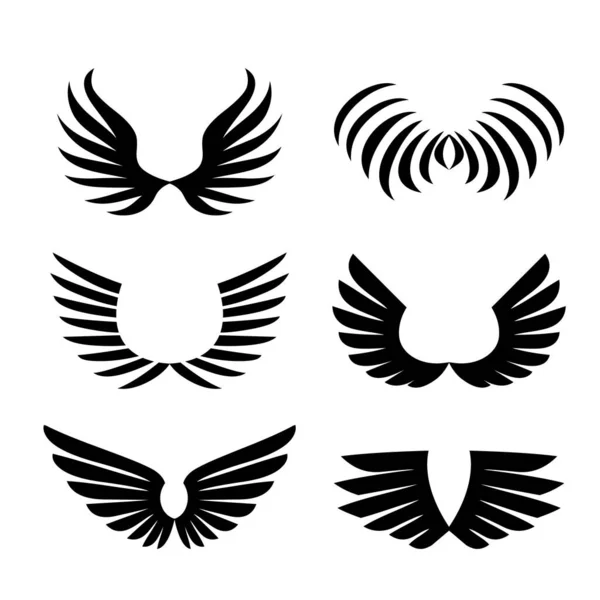 Wings Set Simple Logo Sign Element Vector Illustration — Stock Vector