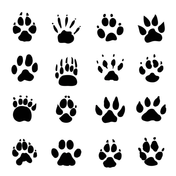 Набор Элементов Animal Spoor Footprints Icon Vector Illustration — стоковый вектор
