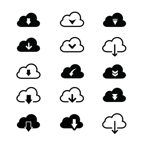 Cloud Téléchargez Fichier Icône Chargement Pour Site Web Application Illustration — Image vectorielle