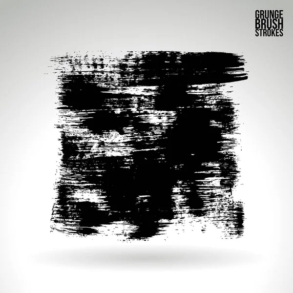 Penseelstreek en textuur. Grunge vector abstracte handgeschilderde - element. Onderstreping en grensregio. — Stockvector