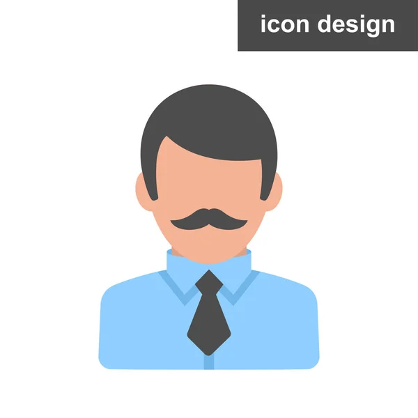 Usuario icono vectorial del hombre en traje de negocios — Vector de stock