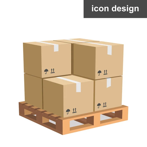 Vektor-Ikone Cargo-Boxen Palette — Stockvektor