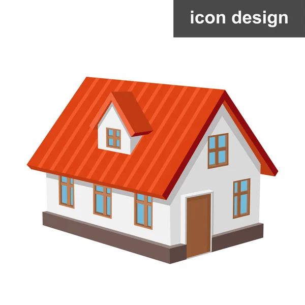 Vector 3d casa icono — Vector de stock