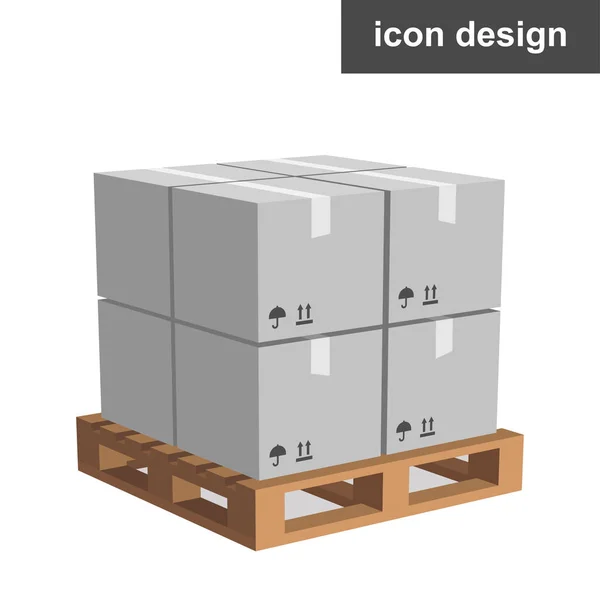 Vector icono cajas de carga paleta — Archivo Imágenes Vectoriales