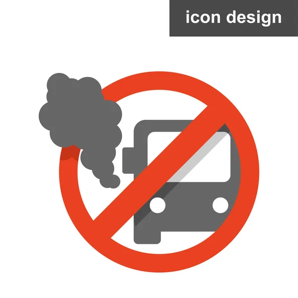 Vector icono pegatina detener la contaminación del vehículo — Archivo Imágenes Vectoriales