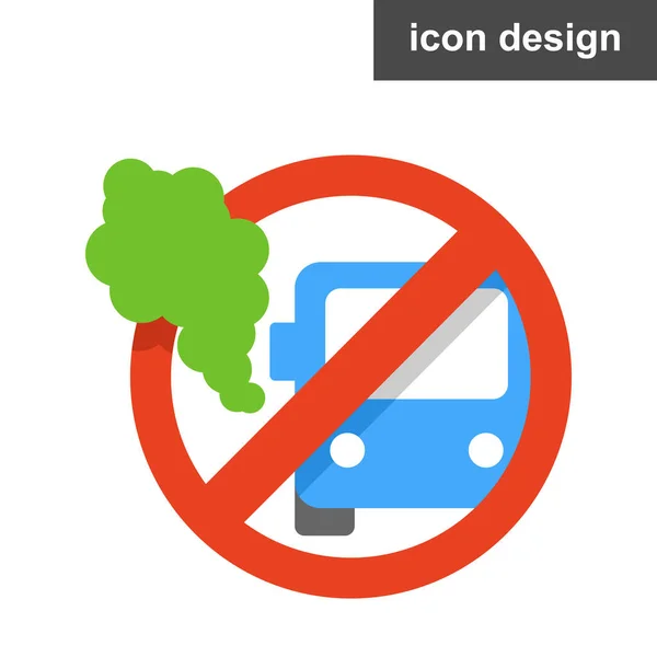 Vector icono pegatina detener la contaminación del vehículo — Archivo Imágenes Vectoriales