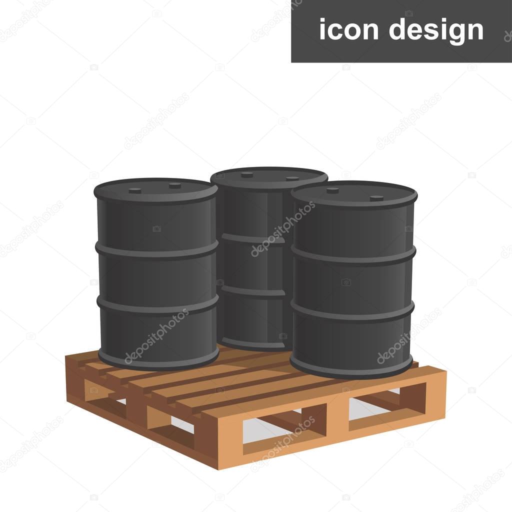 Vector icon palette barrels oil