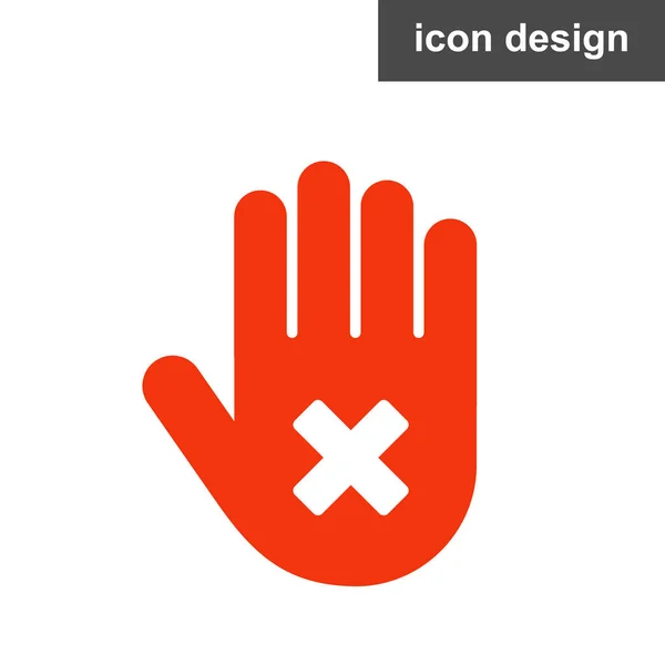 Detener la mano icono de advertencia — Archivo Imágenes Vectoriales