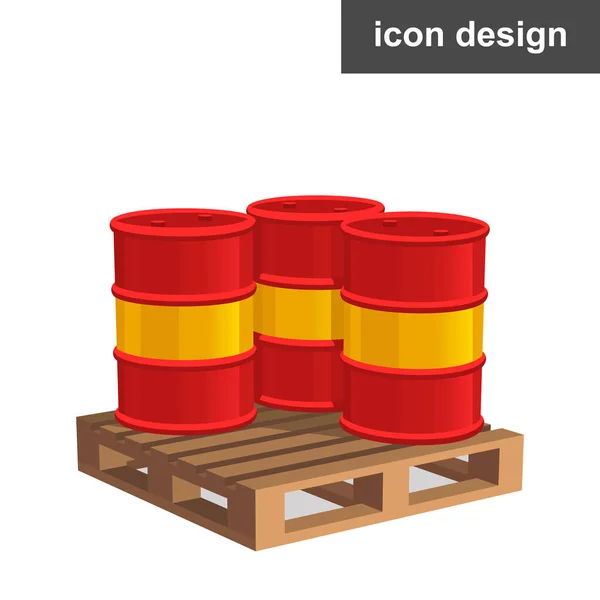 Palette d'icônes vectorielles barils pétrole — Image vectorielle