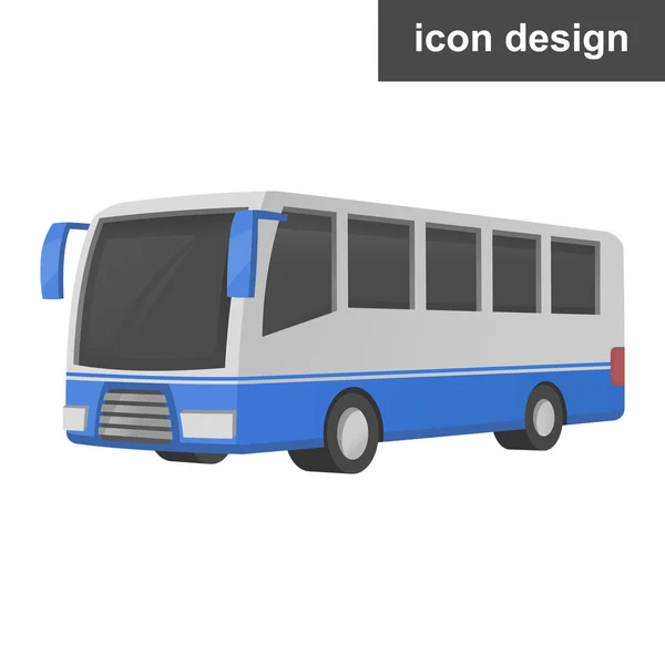 Bus 3d icono web — Vector de stock