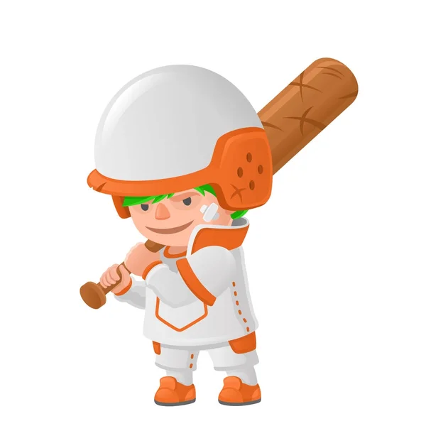 Karakter bisbol anak - Stok Vektor