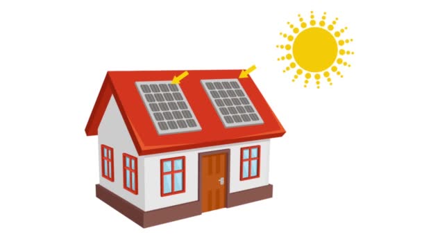 Casa de energía solar — Vídeos de Stock