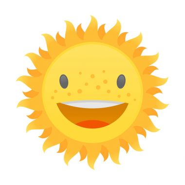 Güneş karakter gülümseme emoji