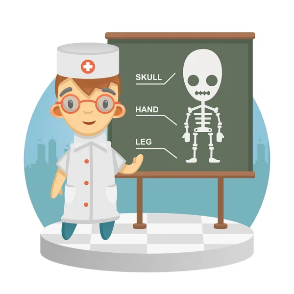 Medic Doctor Skeleton Anatomy — Stock Vector