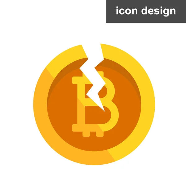 Cryptocurrency Divided Vector Icon — Stock Vector