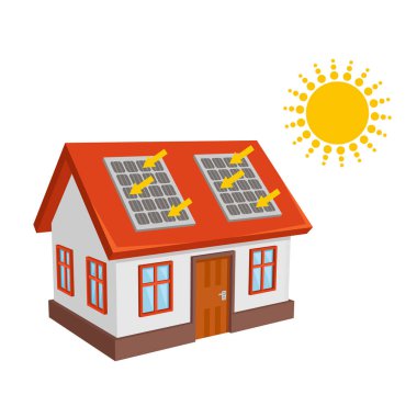 Güneş enerjisi ev vektör
