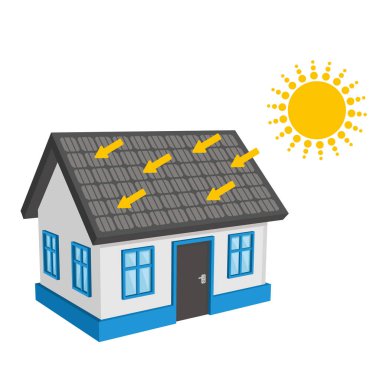 Güneş Enerjisi Çatı vektör
