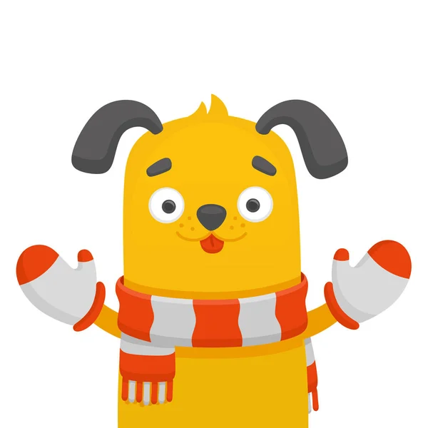 Dog Yellow Puppy Vector Character — Stock Vector