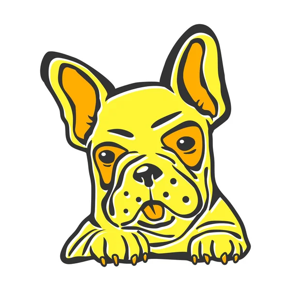 Anjing Kuning Vektor Bulldog - Stok Vektor