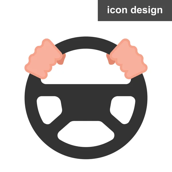 Icono Del Conductor Del Volante — Vector de stock