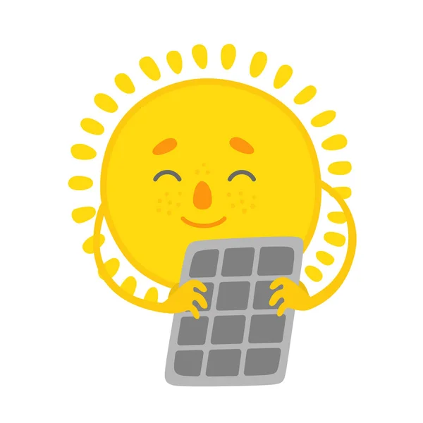 Énergie Solaire Panneau Solaire — Image vectorielle