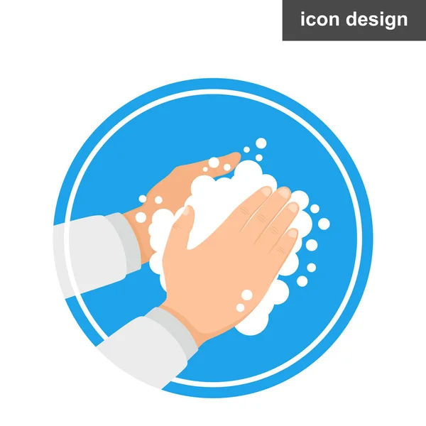 Washing Hands Soap Vector Sign — Stock Vector