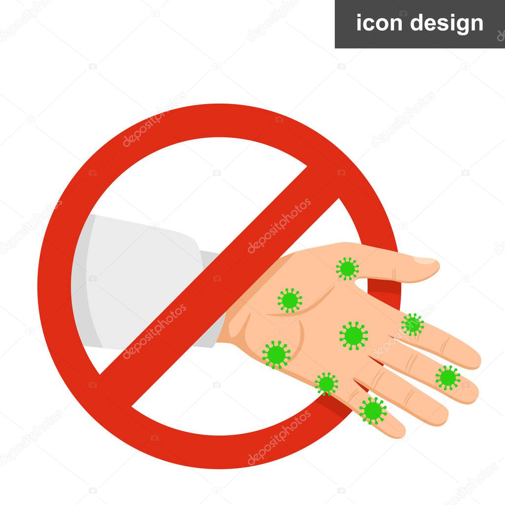 Forbidden dirty hands virus spread sign