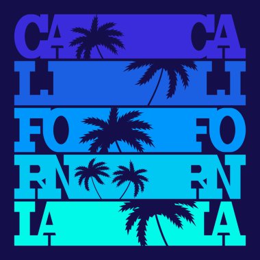 California tipografi grafik. T-shirt Moda Tasarım. 