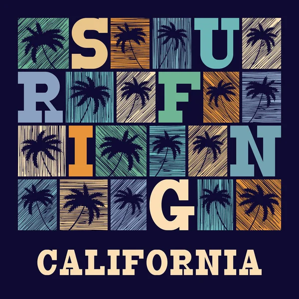 California typografi grafik. T-shirt fashion Design. — Stock vektor