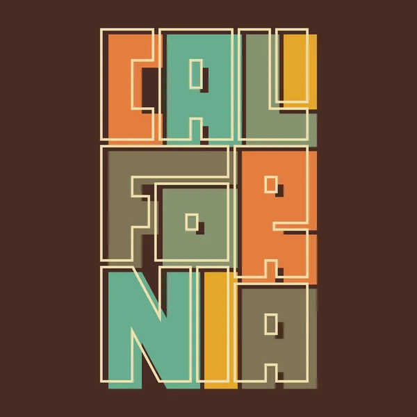 Kalifornien typografi affisch. T-shirt mode Design. Mall för affisch, flyer, print, banner. — Stock vektor