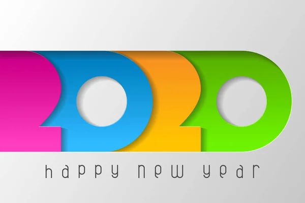 Новым 2020 Годом Плакат Цифрами Вырезанными Цветной Бумаги Зимние Праздники — стоковый вектор