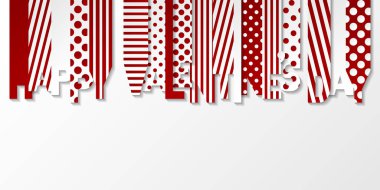 Renkli kağıtlardan kesilmiş harflerle Sevgililer Günü afişleriniz kutlu olsun. Tebrik kartı, web afişi, davetiye. Beyaz arkaplanda vektör illüstrasyonu.