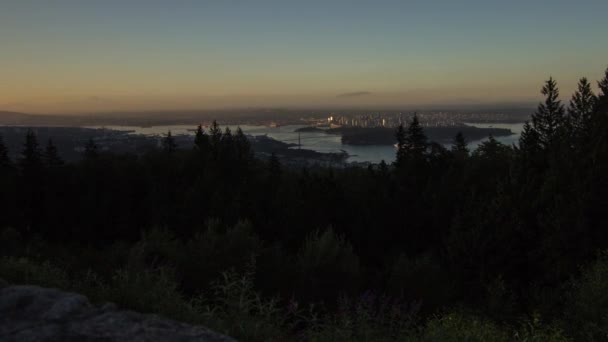 Bewegings-dolly time-lapse Vancouver downtown ochtend zonsopgang — Stockvideo