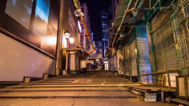 Hong Kong prosince 2012 - pouliční provoz Street Pottinger v Hong Kongu — Stock video