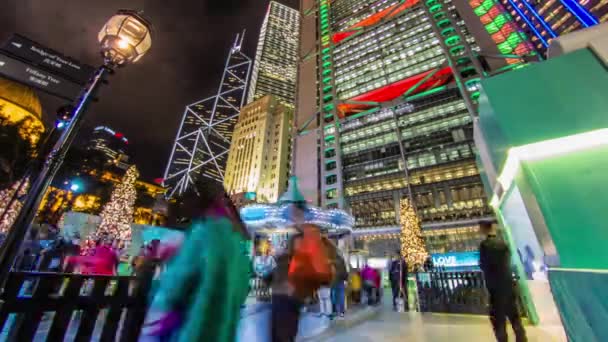 HONG KONG DICIEMBRE 2012 - Navidad en Statue Square, Hong Kong . — Vídeo de stock